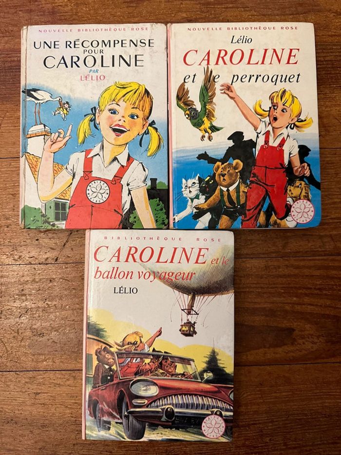 Lot de 3 livres Caroline bibliothèque rose Pierre Probst albums vintage anciens