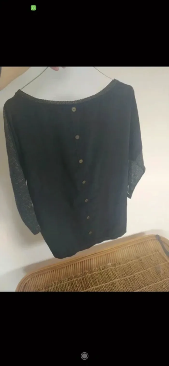 Blouse de fête 🥂 noire et dorée 36 EDC by Esprit