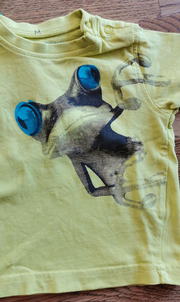 Lot 2 t-shirts manches courtes jaune vert Grain de blé 3 mois - photo numéro 3