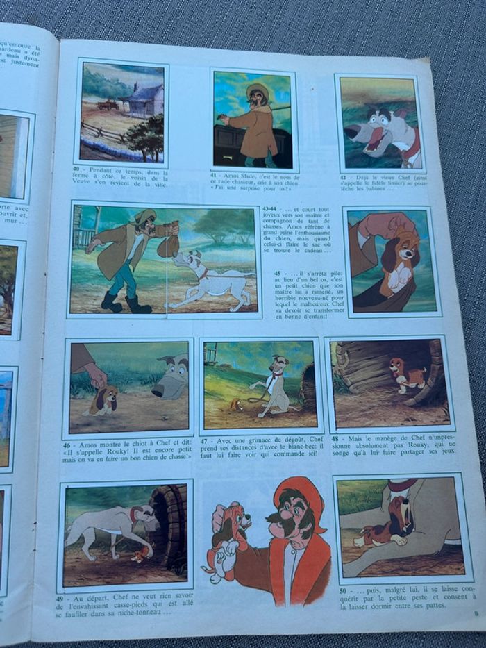 Album vignettes Panini grand format complet ancien Walt Disney Rox et Rouky autocollants - photo numéro 7