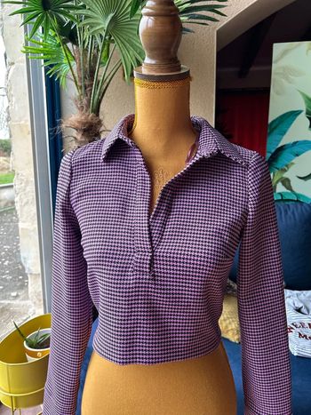 Blouse pied de poule zara