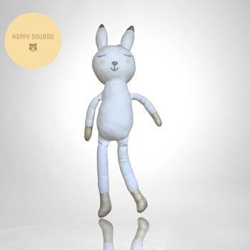 Peluche Lapin blanc et doré A52