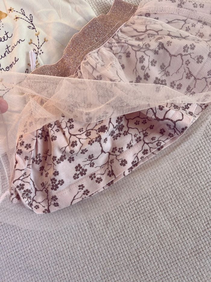 Ensemble jupe tulle fleurie et tee-shirts manches longues neuf - photo numéro 5