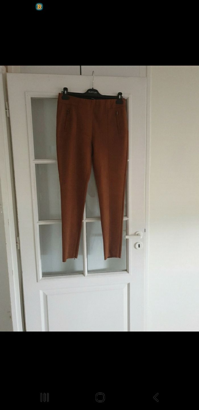 Pantalon effet velour camel