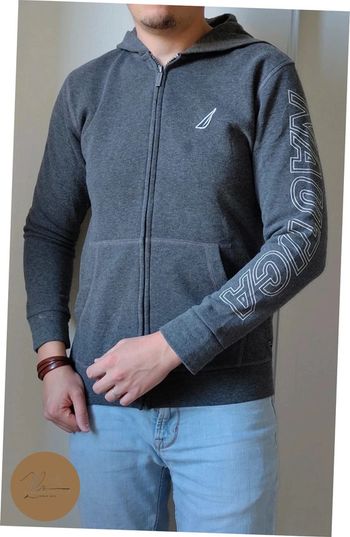 Veste zip à capuche Nautica avec écriture sur la manche