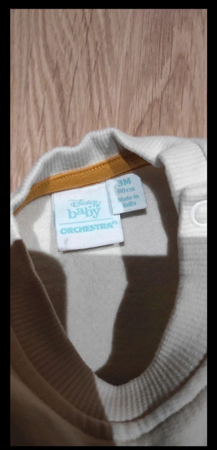 Ensemble jogging et sweat en molleton gratté Mickey 3 mois 60 cm - photo numéro 2