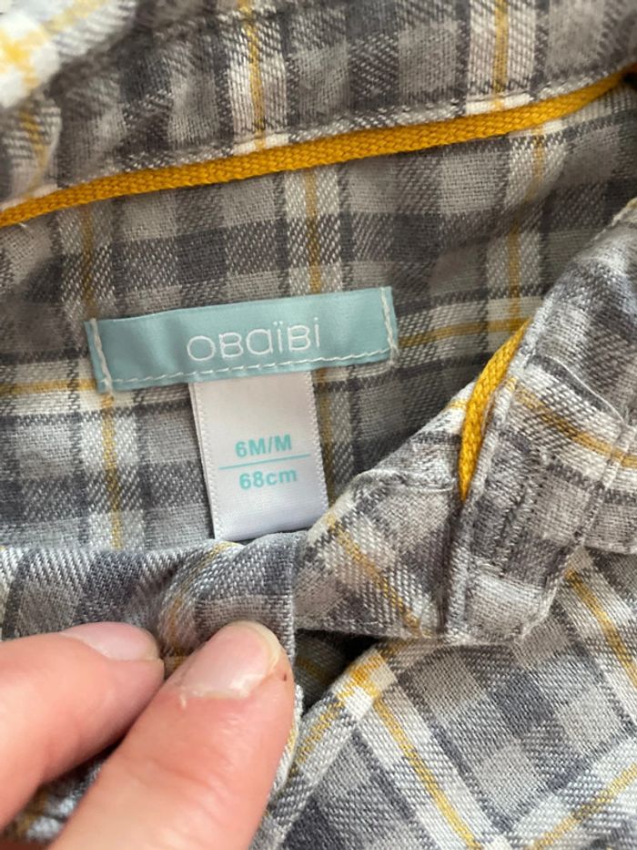Chemise à carreaux Obaibi 6 mois - photo numéro 3