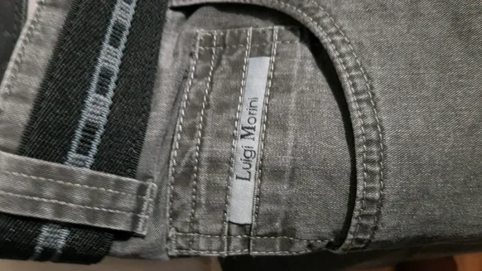 Pantalon jean gris avec ceinture Luigi Morini - photo numéro 4
