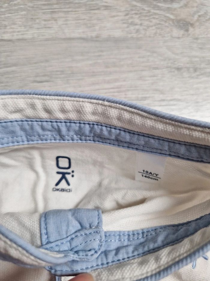 Polo blanc et bleu Okaïdi 10 ans - photo numéro 2