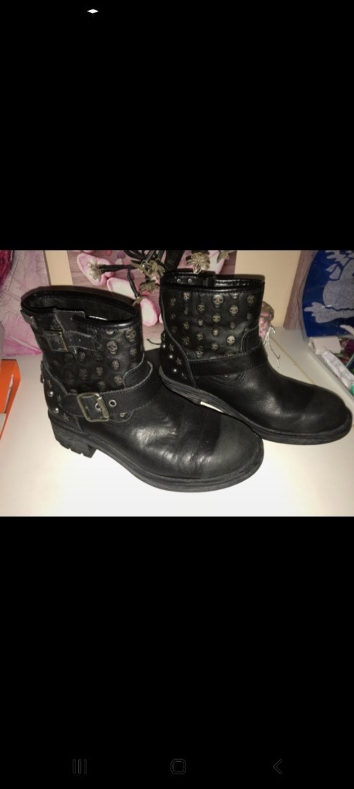 Bottines noir en cuir vieilli Victoria Couture neuves pointure 37 - photo numéro 4