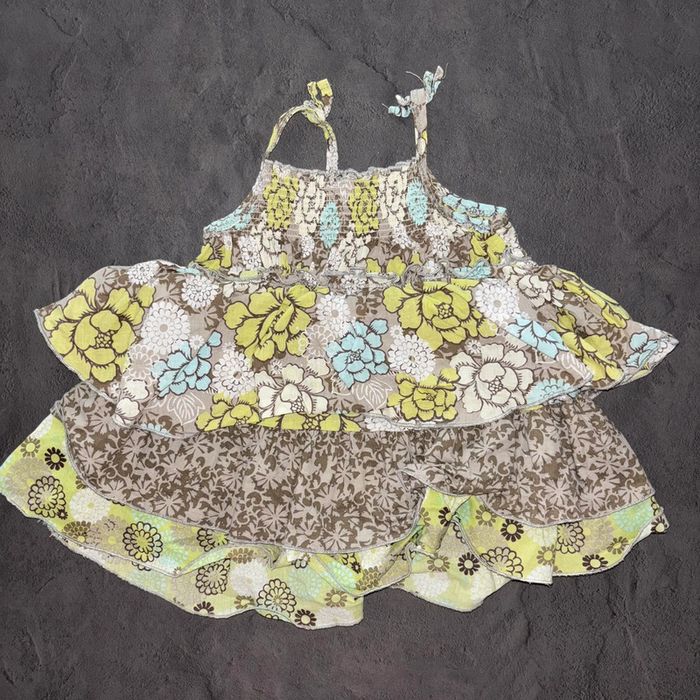 Robe à fleurs vert fille / 6 mois / Très bon état - photo numéro 5