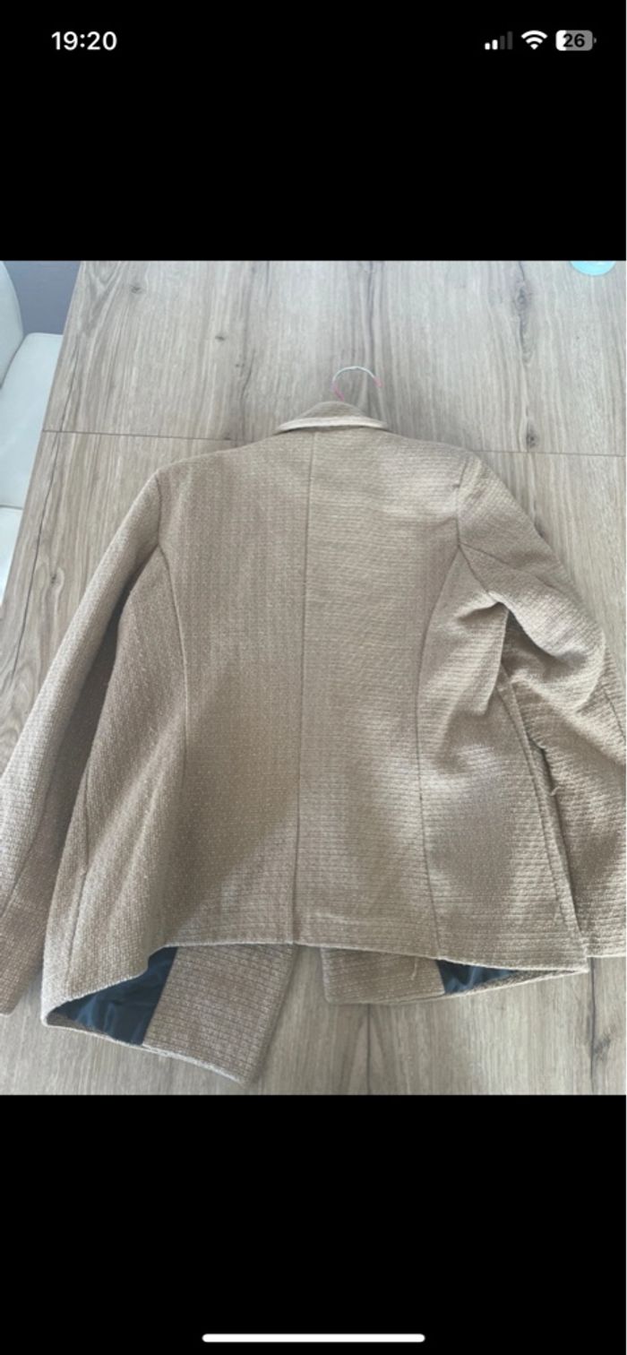 Veste blazer beige structurée taille S - photo numéro 4