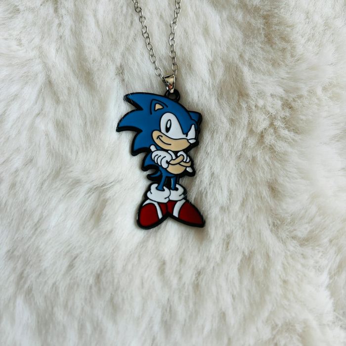 Collier sonic hérisson bleu super héros pendentif cadeau garçon anniversaire