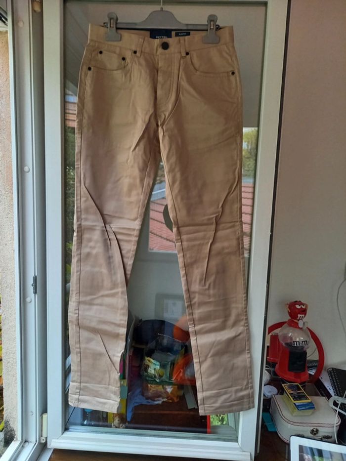 Pantalon beige slim devred - photo numéro 1