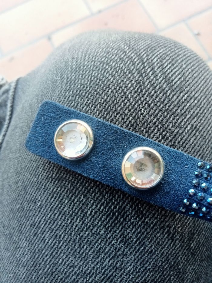 Bracelet Swarovski en cuir bleu - photo numéro 8