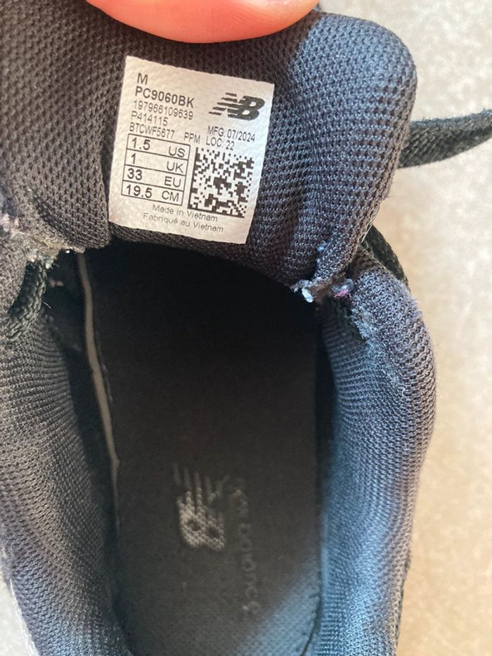 Baskets Newbalance 9060 noir gris enfant garçon fille 33 sport - photo numéro 8