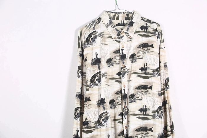Adorable chemisette vintage 90's en coton motif bateaux et dessins de la mer (#240180) - photo numéro 2