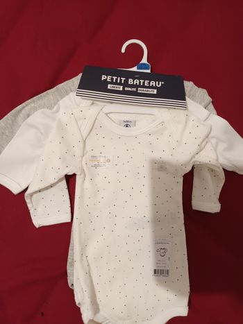 Lot 3 bodies 3 mois petit bateau neuf