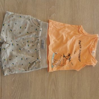Ensemble short + debardeur taille 6 mois mes petits cailloux