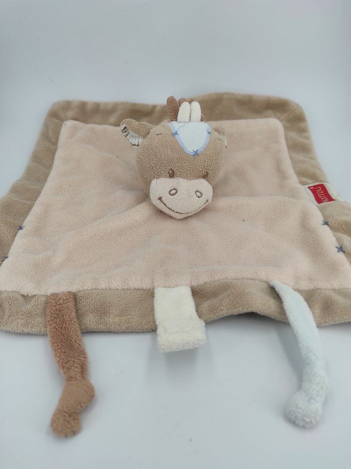 Doudou Plat Cheval Âne beige Nattou Vintage - photo numéro 2