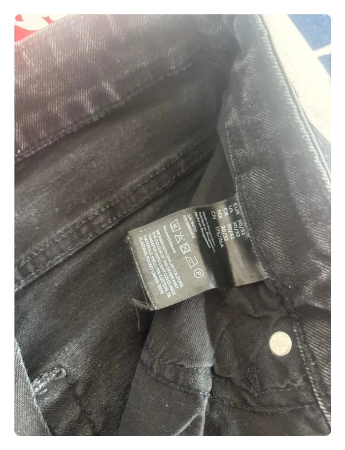 Jeans H&M taille 40 noir chiné regular fit coupe droite - photo numéro 4