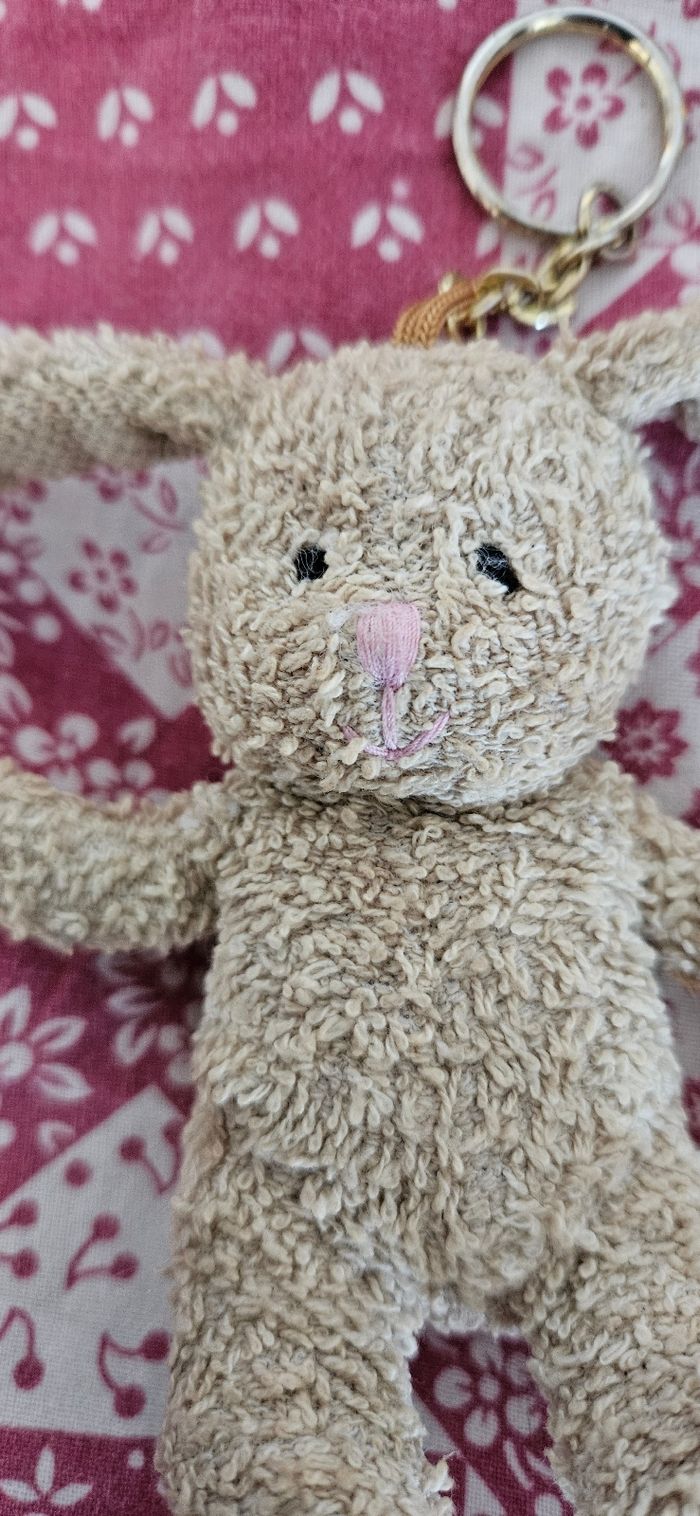 Porte clé lapin peluche