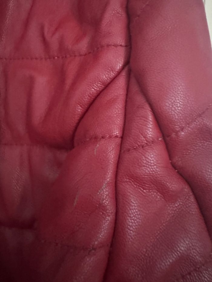 Doudoune/ Manteau matelassé fausse fourrure Bréal Rouge 38/M - photo numéro 8