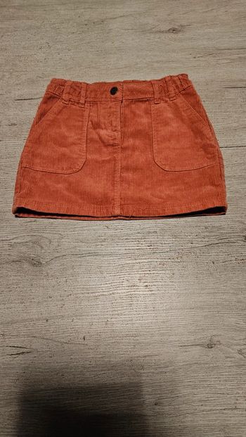 Jupe courte brun orangé, ajustable à la taille, en velour cotelé, Tape à l Oeil, 5 ans