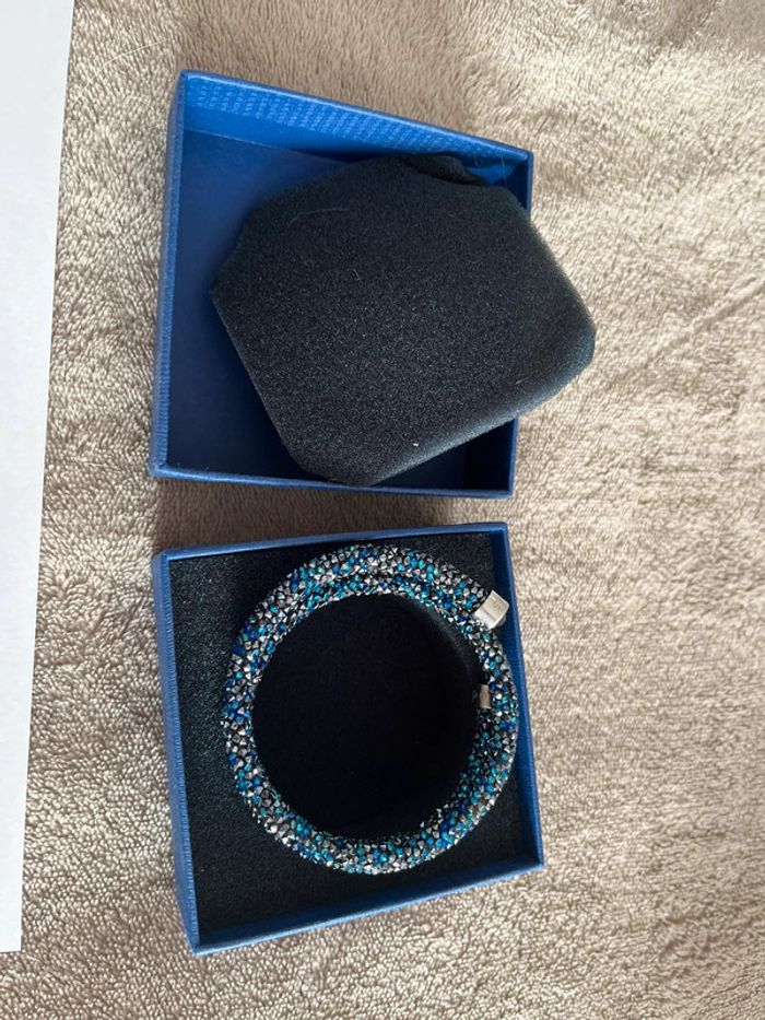 Bracelet jonc Swarovski bleu