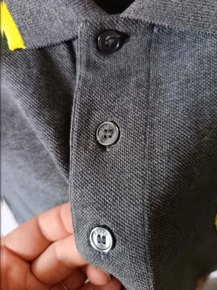 Polo gris et jaune fluo Kenzo - photo numéro 6
