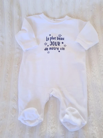 Pyjama velours fille ou garçon 1 mois