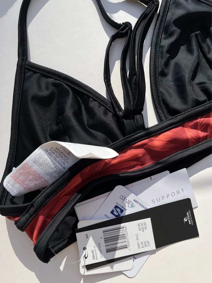 Haut de maillot de bain motif fleurs orange - photo numéro 3