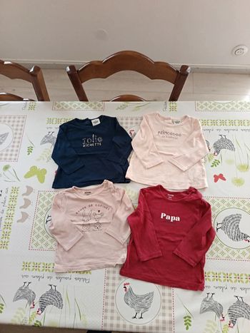 Lot de 4 tee-shirt ML taille 6 mois