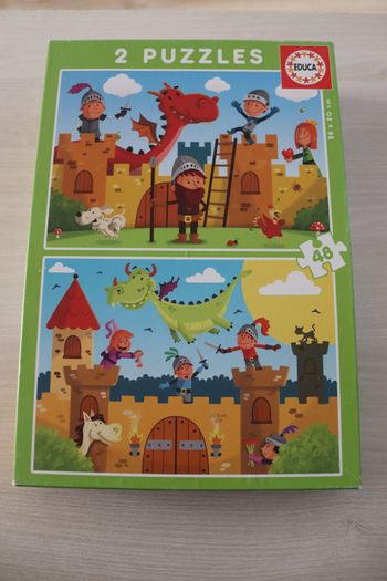 2 Puzzles educa dragon et chevalier - 48 pièces