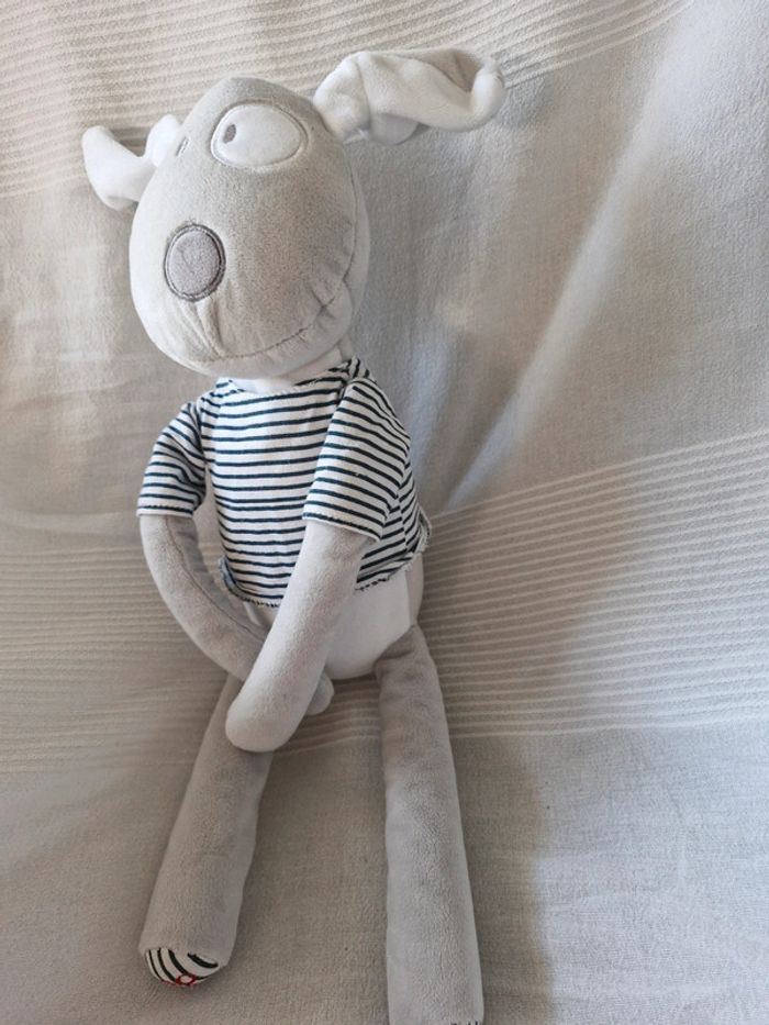 Peluche  obaibi chien pull rayé  cocard - photo numéro 6