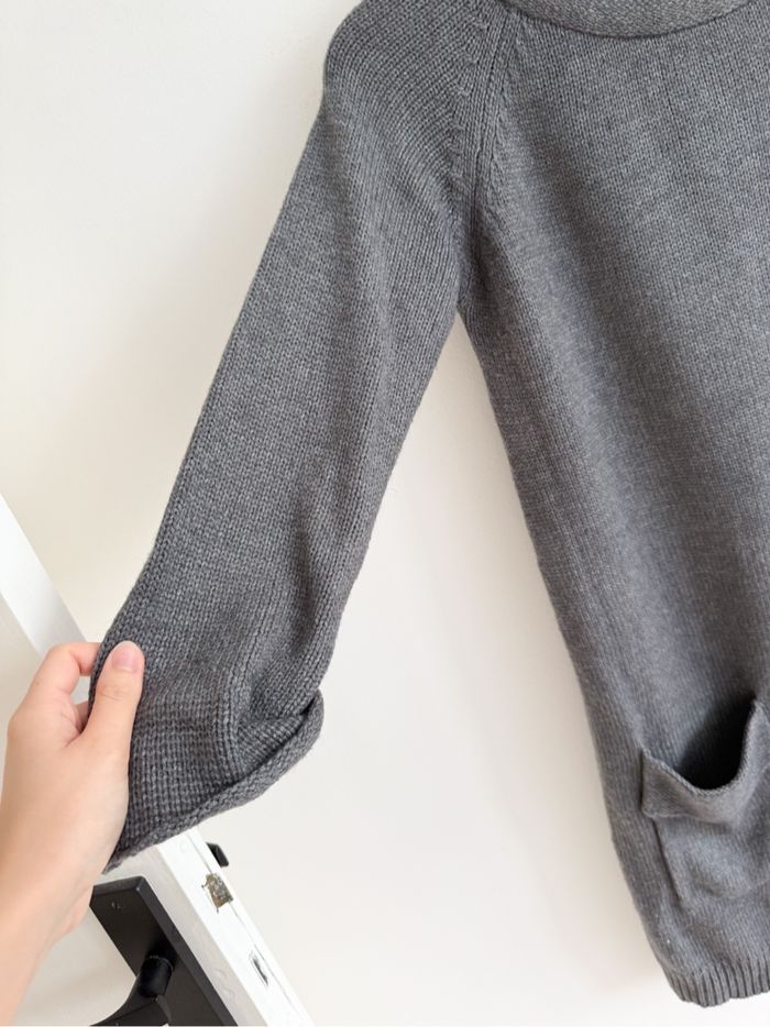 Robe hiver grise manches 3/4 Zara knit taille 38 M - photo numéro 2