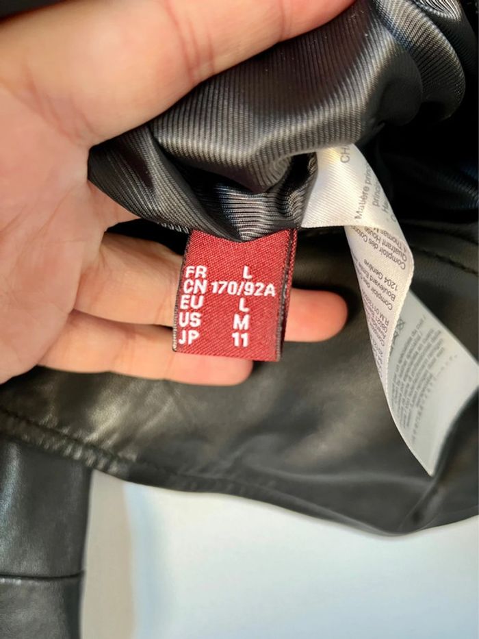 Blouson cuir type perfecto comptoir des cotonniers L - photo numéro 2