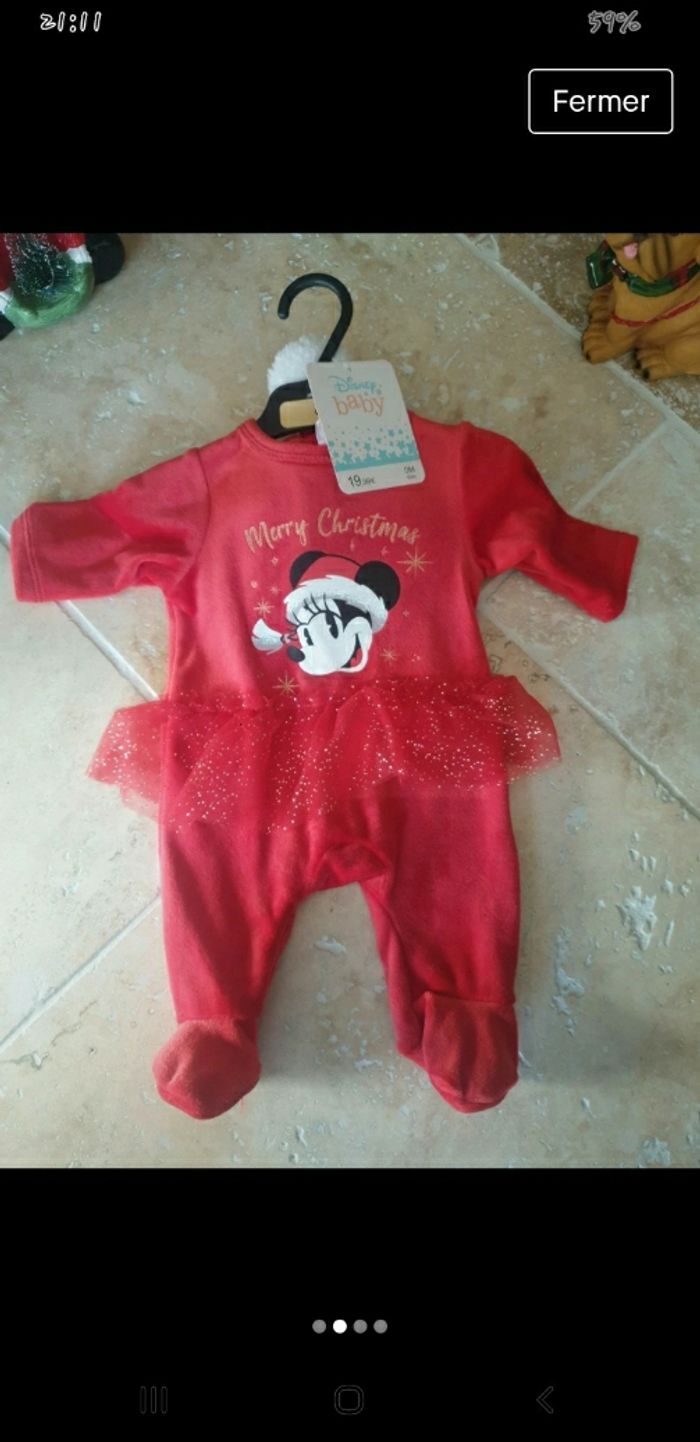 pyjama disney minnie noel naissance 50 cm - photo numéro 2