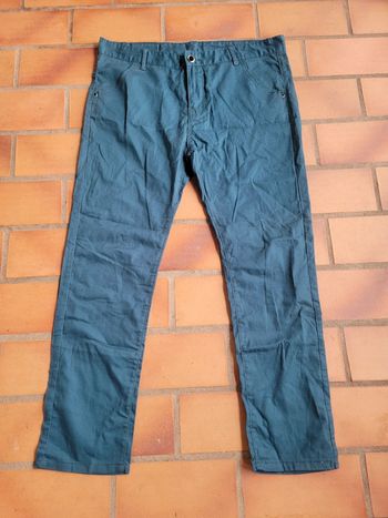 Pantalon skinny bleu turquoise collection vintage
