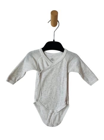 Body croisé à manches longues beige chiné - Petit Bateau 1 mois (54cm)