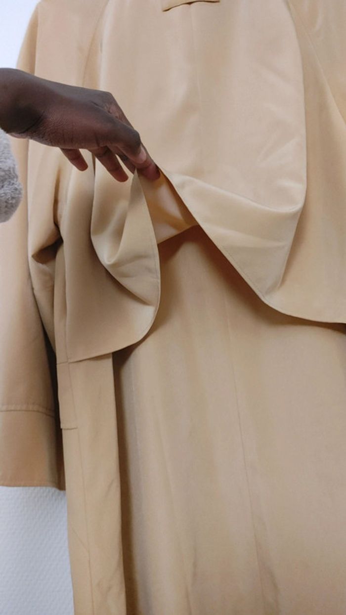 Trench jaune doré raglan poche bouton fluide - photo numéro 11