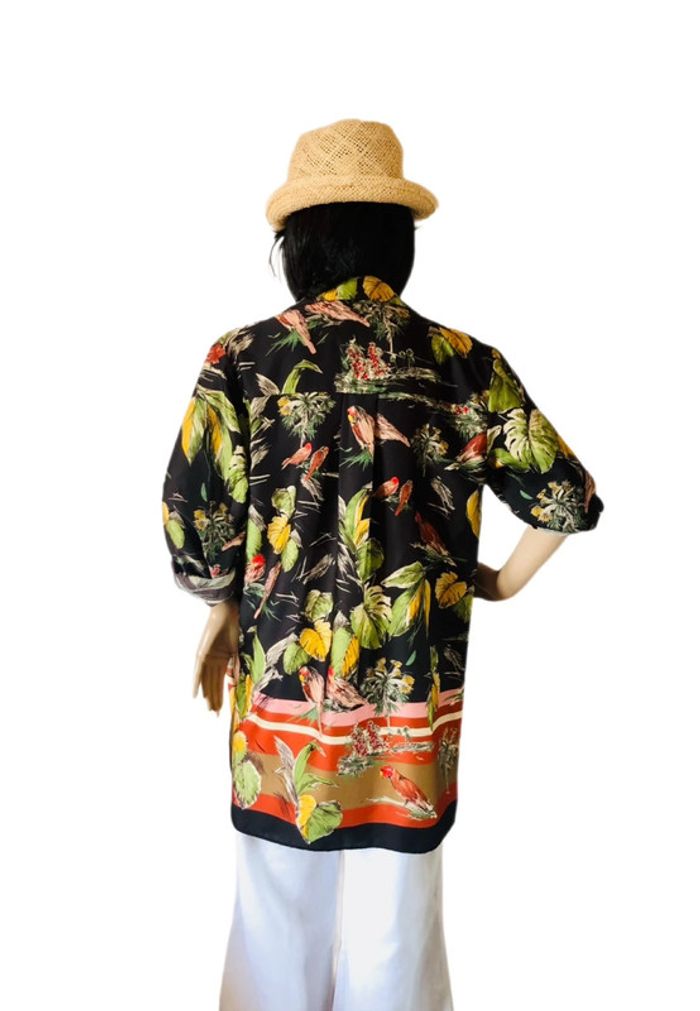 🌿🦜Chemise esprit Jungle Chic Zara tropical shirt🌿🦜 - photo numéro 7