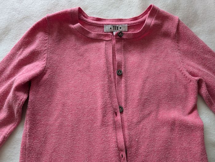 Gilet rose bonbon chiné - 4/5A - Tex - photo numéro 4