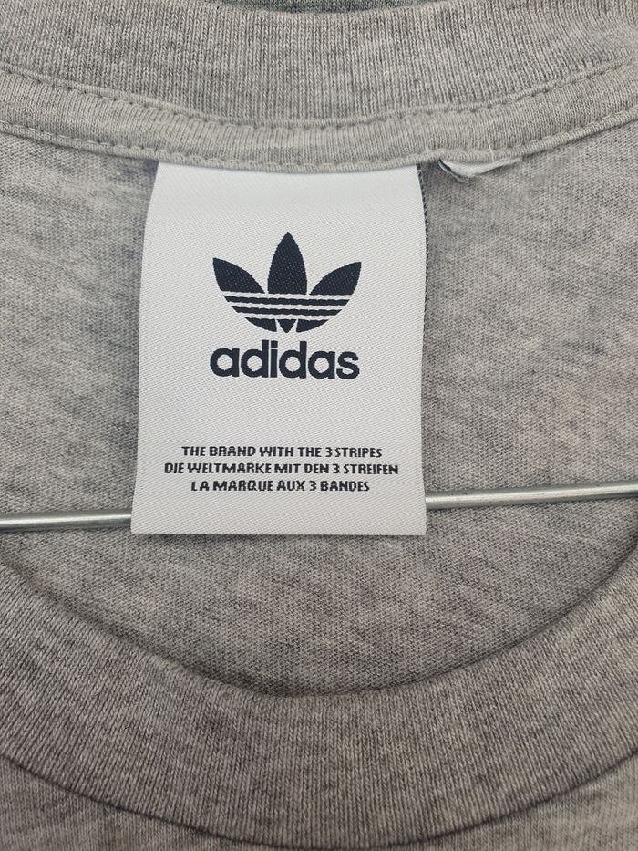 T-shirt Adidas Originals gris logo brodé Trefoil · taille L - photo numéro 6