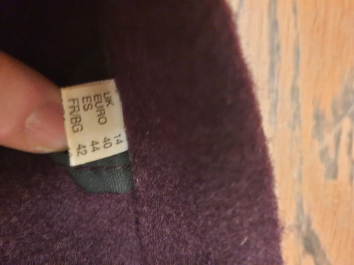 Manteau bordeaux Cristel fr 42 en 70%laine - photo numéro 12