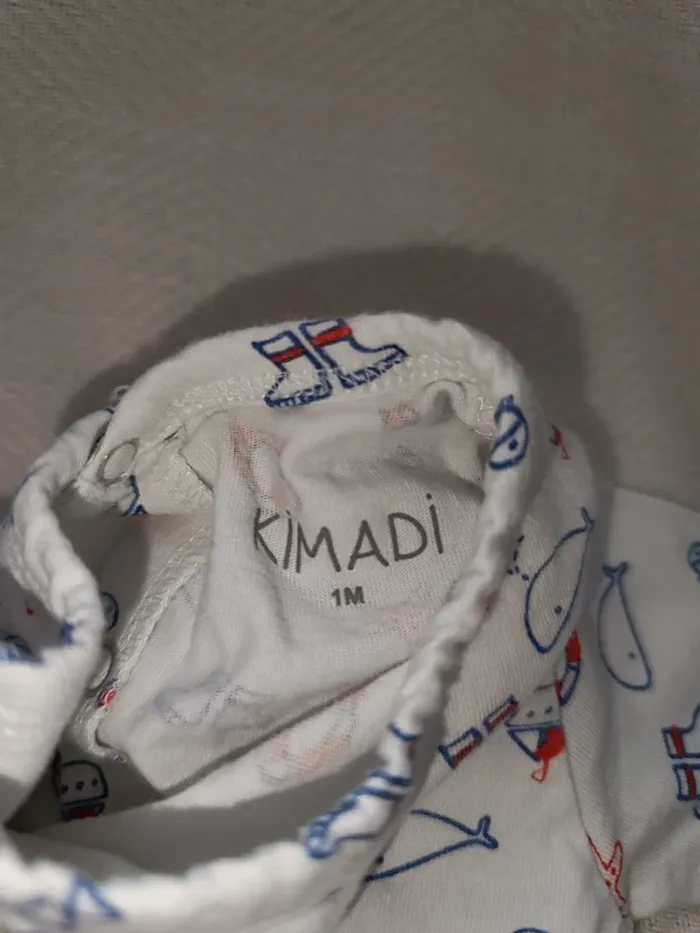 🎀 joli pyjama blanc imprimé taille 1 mois kimadi 🎀 - photo numéro 3