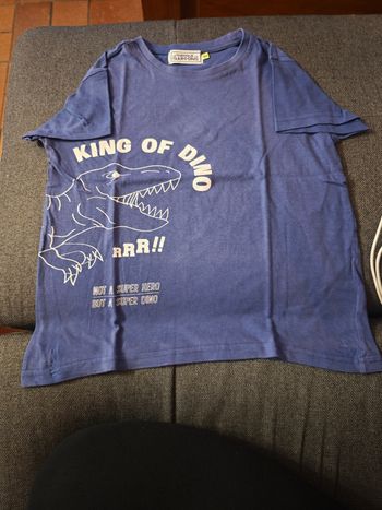 T shirt bleu manche courte taille 10 ans