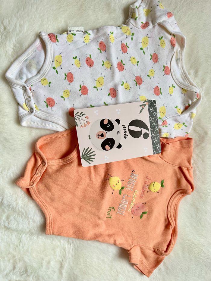 Lot de 2 bodies Petit Béguin 6 mois