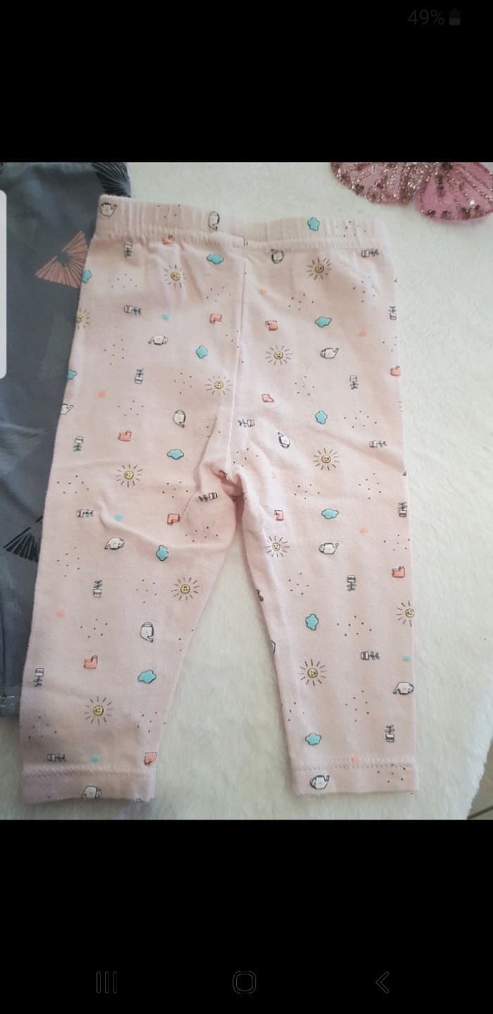 Lot de 2 leggings bébé taille 3 mois - photo numéro 2