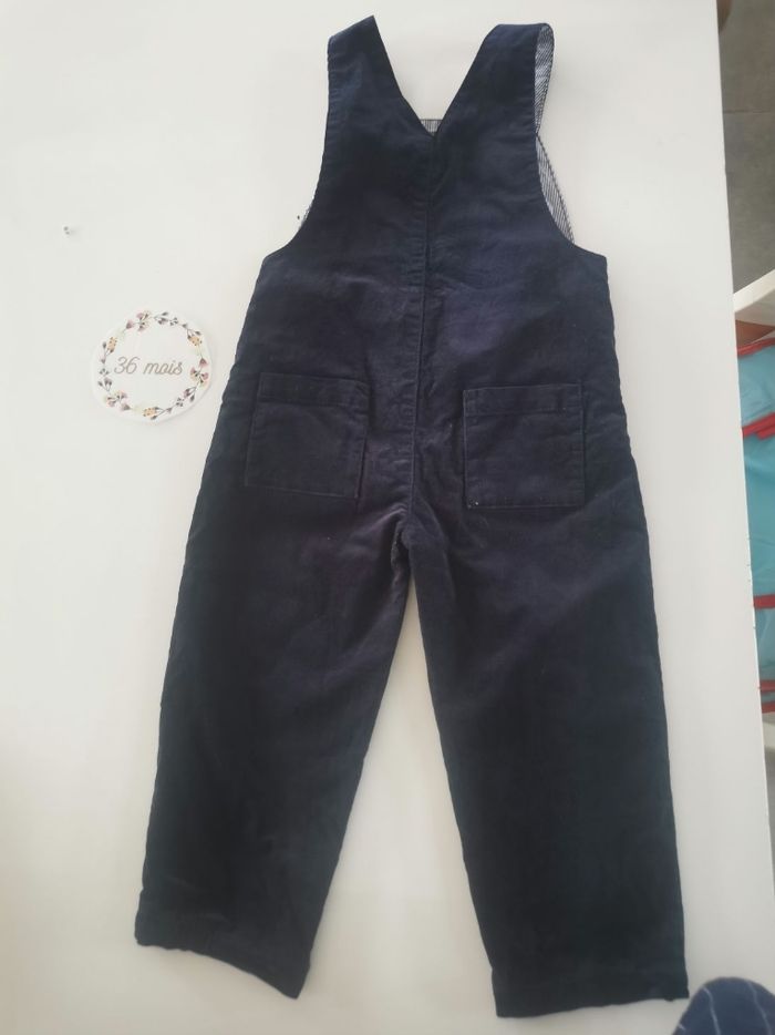 Salopette en velour bleu marine 36mois jacadi en excellent état - photo numéro 2